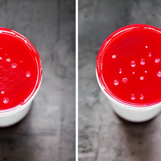 Image similar to a red solo cup dripping condensation