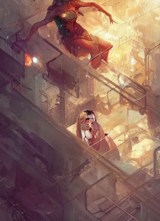 Prompt: photorealistic by michael komarck, greg rutkowski, victo ngai, artgerm and j. dickenson, it at once blesses us with the combinatoric potential we call creativity, and curses us to forever renegotiate the boundaries of the discrete
