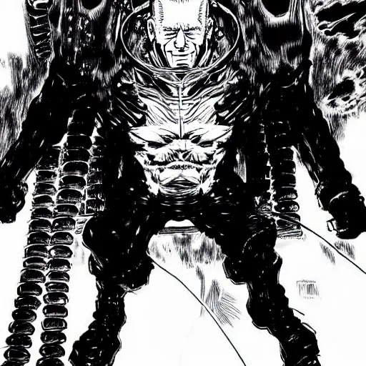 Image similar to Joe Biden looking sinister, by Tsutomu Nihei, highly detailed