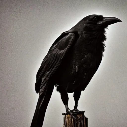 Prompt: photo of a crow holding a hat