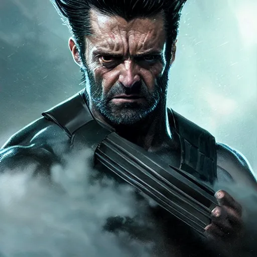 Image similar to portrait of X-Force Wolverine, amazing splashscreen artwork, splash art, head slightly tilted, natural light, elegant, intricate, fantasy, atmospheric lighting, cinematic, matte painting, by Greg rutkowski