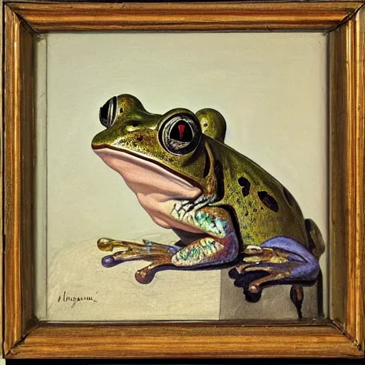 Image similar to Portrait of a frog, Oil on canvas, Musée d'Orsay catalog