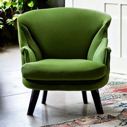 Image similar to an armchair in the shape of an avocado