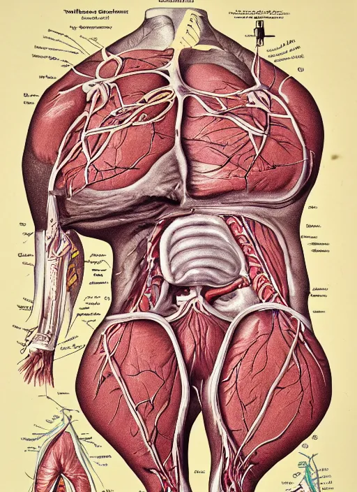 Image similar to vintage medical anatomical illustration of the blob ( 1 9 8 8 ), highly detailed, labels, intricate writing