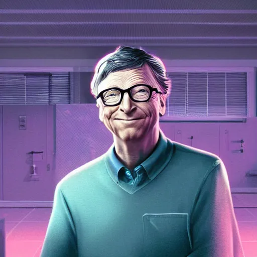 Prompt: bill gates in jail, detailed illustration, octane render, god rays, intricate, epic lighting, cinematic composition, hyper realistic, 8 k resolution, unreal engine 5, by artgerm, tooth wu, dan mumford, beeple, wlop, artstation