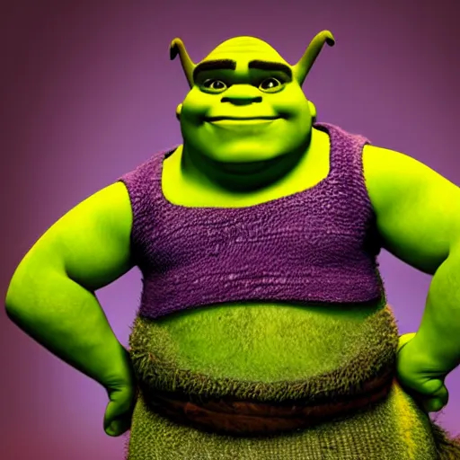 Image similar to dof photo of nerdy shrek