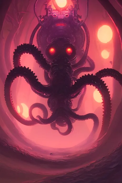 Prompt: Portrait of Black Hole Bodhisattva Kraken in neon forest, digital art from artstation by Andreas Rocha and Greg Rutkowski and Peter Mohrbacher