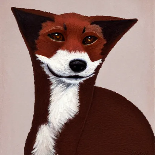 Image similar to ultra detailed painting of a short haired fox terrier with dark brown fur