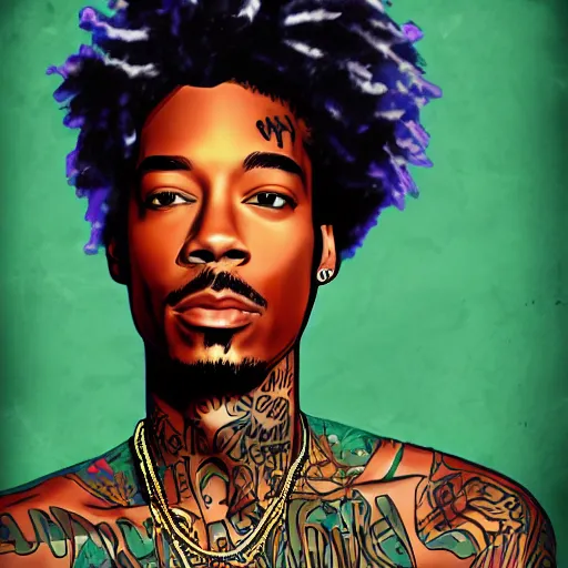 Prompt: wiz khalifa digital art