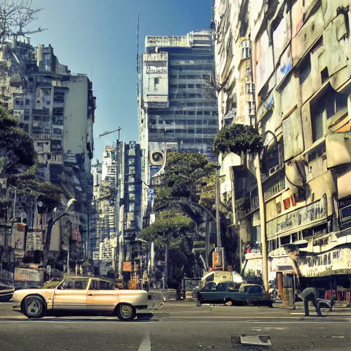 Image similar to Buenos Aires Cyberpunk Landscape by Yoji Shinkawa, Protest on plaza de mayo