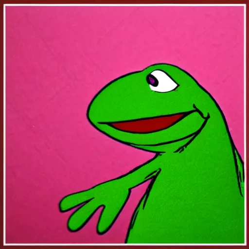 Prompt: cute kermit the frog die cut stickers