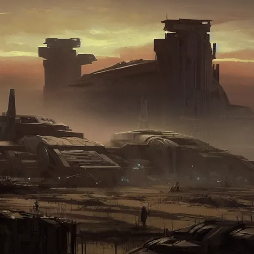 Prompt: star wars concept art by greg rutkowski, brutalist city in the middle of a savannah landscape, cinematic sunset lighting, dramatic atmosphere.