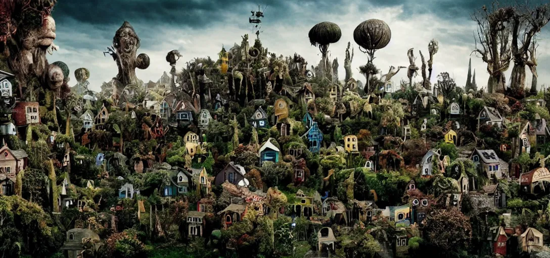 Image similar to a very high resolution image from a new movie. environment. photorealistic, photography, directed by tim burton