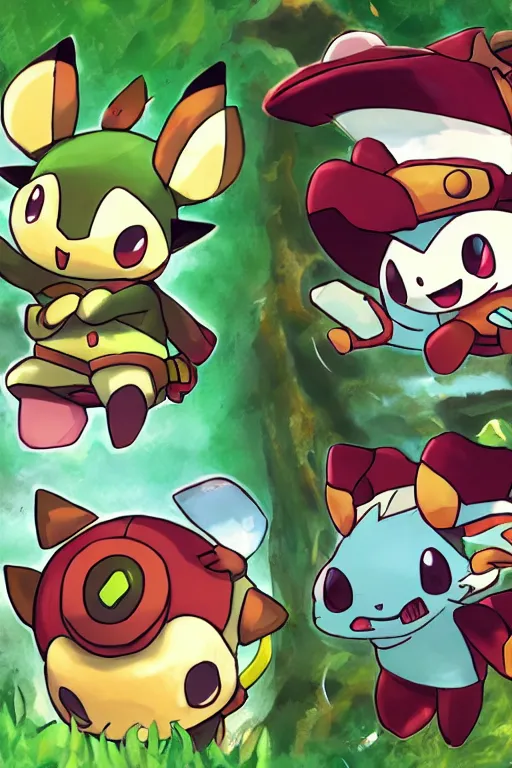 Image similar to teemo, a pokemon card of teemo, pokemon card screenshot