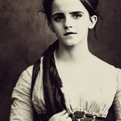 Image similar to A photo of Emma Watson. 1860s photograph