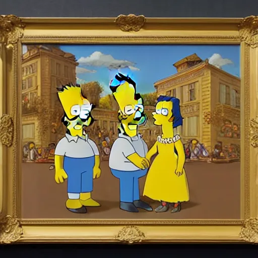 Image similar to the simpsons by jacques - louis david