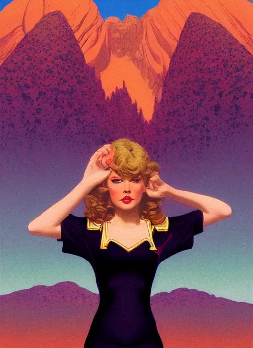 Prompt: portrait of talyor swift cheerleader, twin peaks poster art, from scene from twin peaks, by maxfield parrish, kilian eng, artgerm, retro, nostalgic, old fashioned