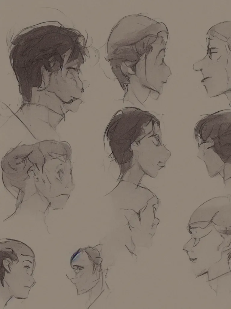 Prompt: face profile by disney concept artists, blunt borders, rule of thirds