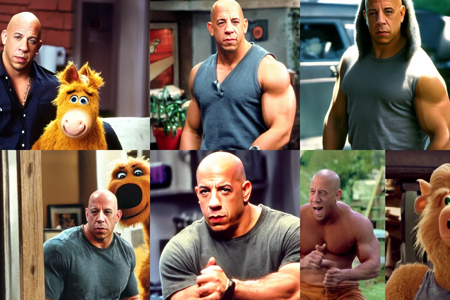 Prompt: Vin Diesel starring in Alf