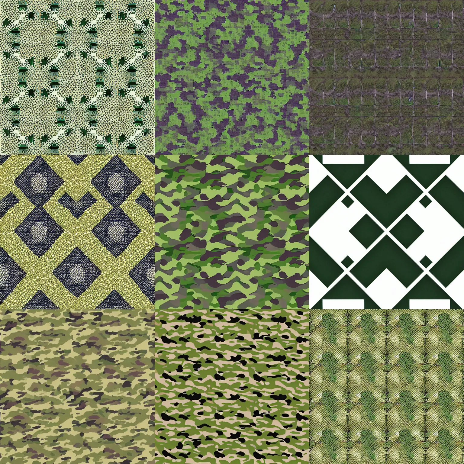 Prompt: a tileable camouflage pattern