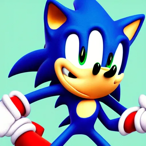 Prompt: detailed portrait, Sonic the Hedgehog,