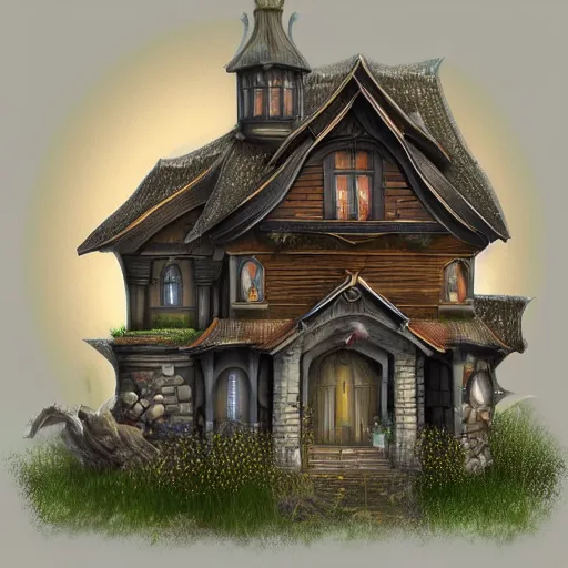 Image similar to a fantasy house, digital art