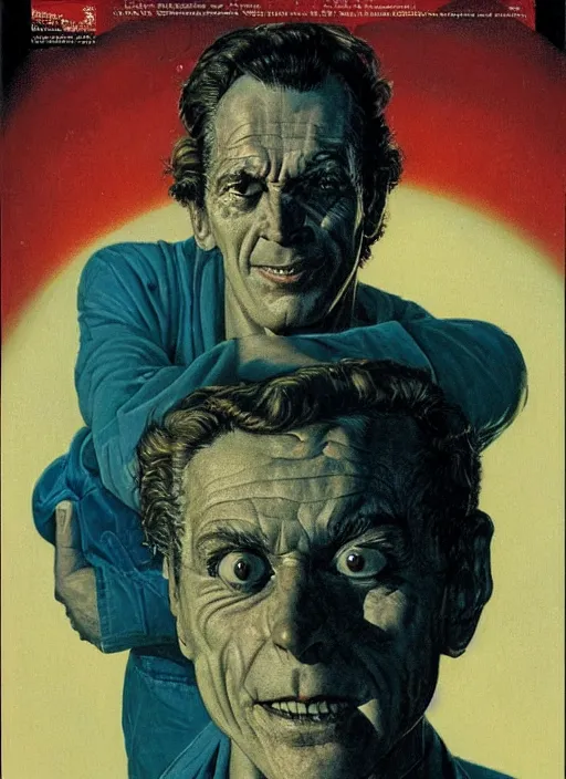 Prompt: head and shoulders portrait of joe egan as a pulp science fiction alien in the sun , by norman rockwell
