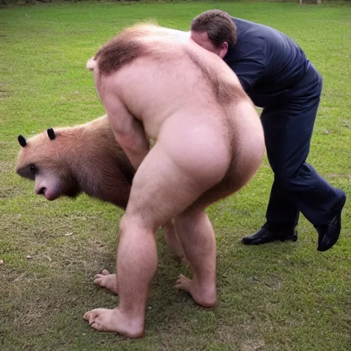 Image similar to manbearpig wrestling with al