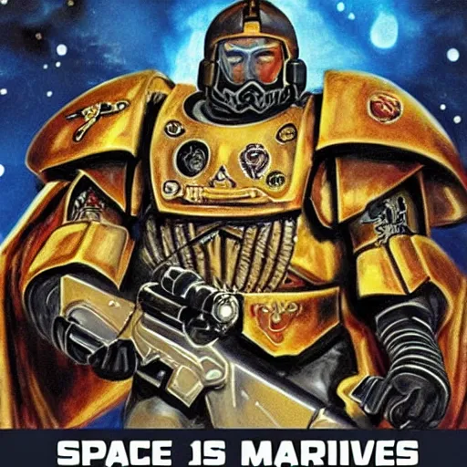 Prompt: Space Marines as an action movie poster
