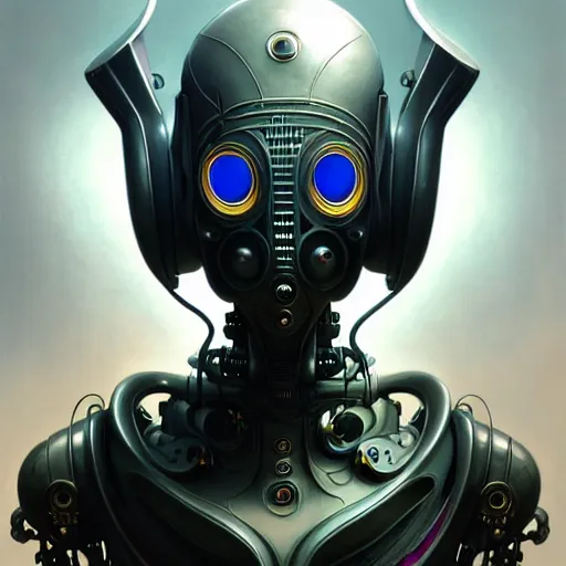 Prompt: low angle shot of a cyberpunk gazmask robot character wearing a gazmask, intricate, elegant, highly detailed, centered, digital painting, artstation, concept art, smooth, sharp focus, illustration, artgerm, Tomasz Alen Kopera, Peter Mohrbacher, donato giancola, Joseph Christian Leyendecker, WLOP, Boris Vallejo