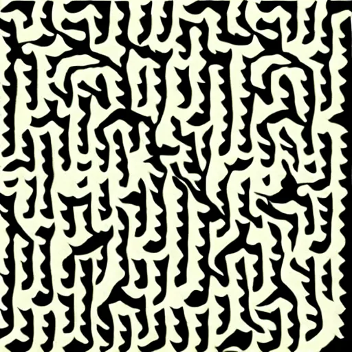 Image similar to tessellated possum, by escher