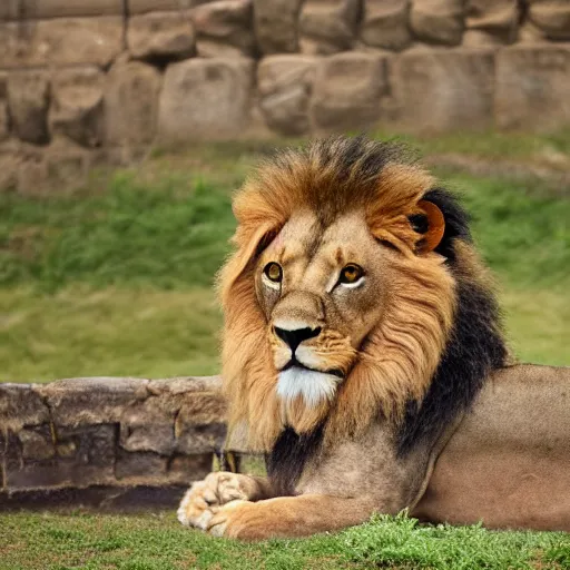 Prompt: lion enjoying in bathtun