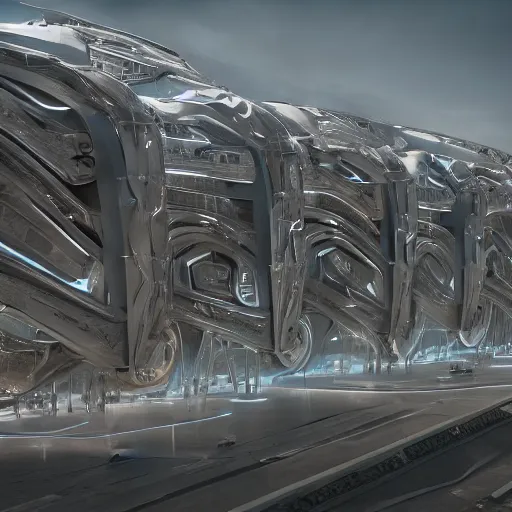 Image similar to sci-fi wall structure on the coronation of napoleon painting and digital billboard in the middle, unreal engine 5, keyshot, octane, artstation trending, ultra high detail, ultra realistic, cinematic, 8k, 16k, in style of zaha hadid, in style of photogrammetry point cloud, in plastic,dark, tilt shift,