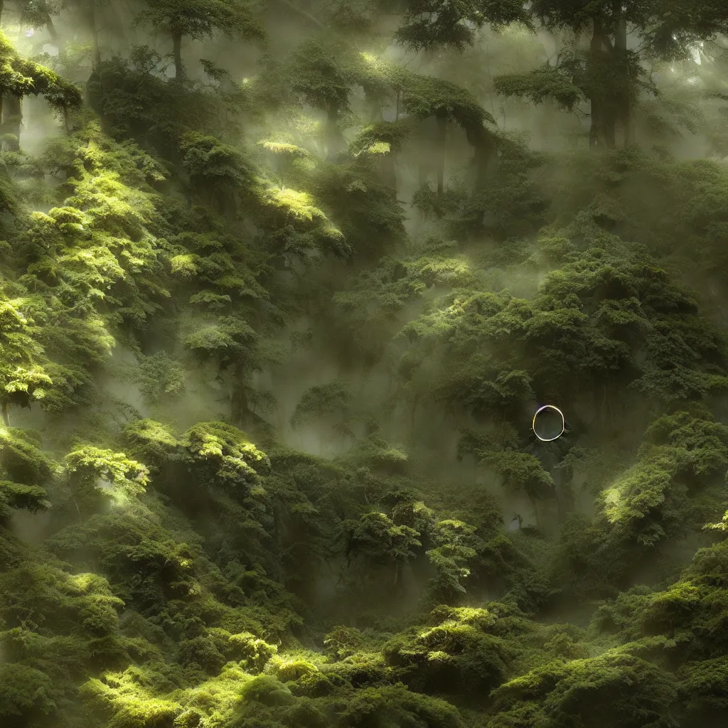 Prompt: cloud forest enso ring by craig mullins