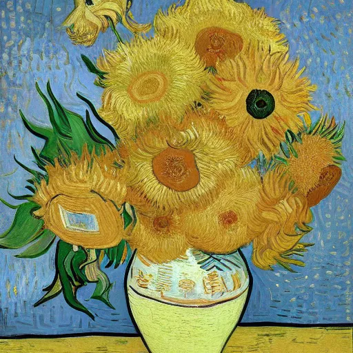 Image similar to a beautiful flower by vincent van gogh, digital art, trending on artstation