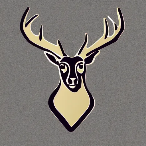 Prompt: a majestic deer, iconic logo symbol