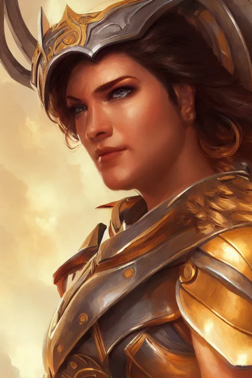 Image similar to amazon valkyrie athena, d & d, fantasy, portrait, highly detailed, headshot, digital painting, trending on artstation, concept art, sharp focus, illustration, art by artgerm and greg rutkowski and magali villeneuve