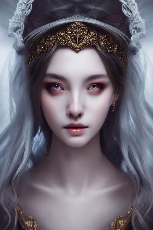 Image similar to a masterpiece ultrarealistic ultradetailed portrait of a very beautiful necromancer girl, baroque renaissance. medium shot, intricate, elegant, by sakimichan, artgerm, wlop, porcelain skin. global illumination, vfx