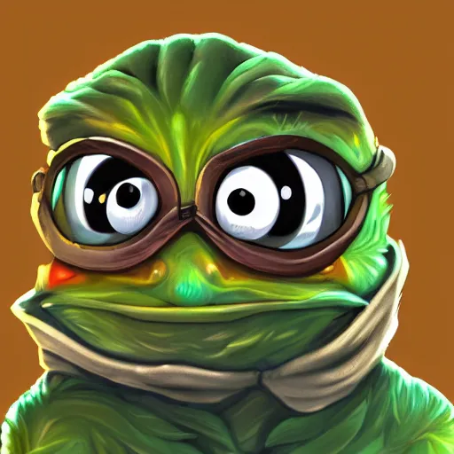 Prompt: pepe with coins, artstation