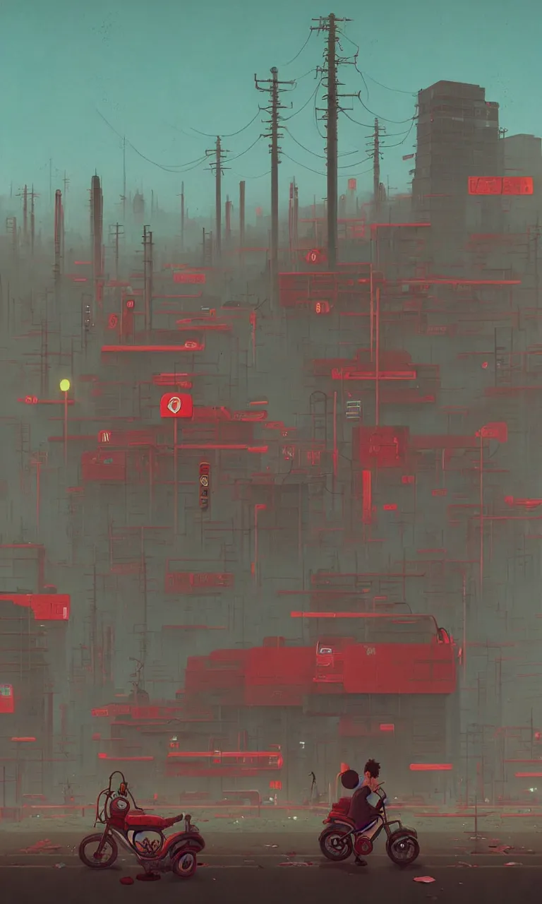 Image similar to akira, by simon stalenhag