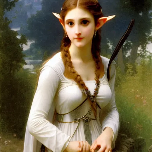 Prompt: princess Zelda Zelda Zelda looking over her shoulder by William-Adolphe Bouguereau