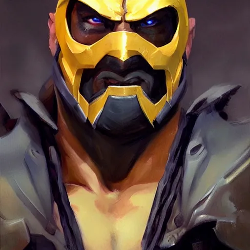 Image similar to greg manchess portrait painting of jax from mortal kombat as overwatch character, medium shot, asymmetrical, profile picture, organic painting, sunny day, matte painting, bold shapes, hard edges, street art, trending on artstation, by huang guangjian and gil elvgren and sachin teng