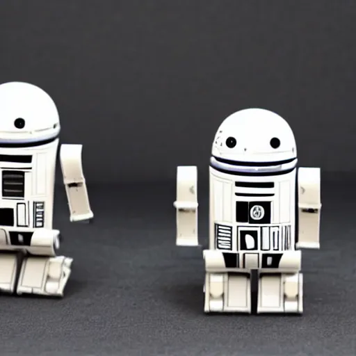 Prompt: make noise wogglebug and pressure points modules as droids from star wars