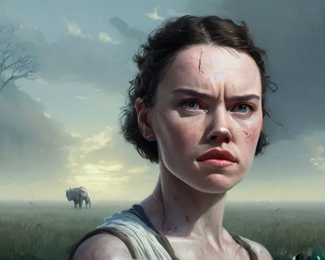 Prompt: highly detailed portrait of daisy ridley, in the walking dead, stephen bliss, unreal engine, fantasy art by greg rutkowski, loish, rhads, ferdinand knab, makoto shinkai and lois van baarle, ilya kuvshinov, rossdraws, tom bagshaw, global illumination, radiant light, detailed and intricate environment