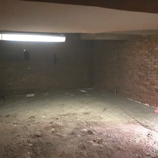 Image similar to empty dark basement, unfinished, craigslist photo