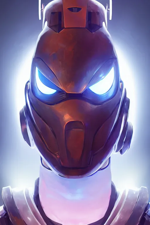 Image similar to epic mask helmet robot ninja portrait stylized as fornite style game design fanart by concept artist gervasio canda, behance hd by jesper ejsing, by rhads, makoto shinkai and lois van baarle, ilya kuvshinov, rossdraws global illumination radiating a glowing aura global illumination ray tracing hdr render in unreal engine 5