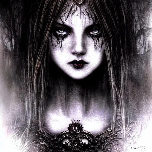 Prompt: gothic kerli koiv by luis royo, light and shadow effects, intricate, highly detailed, digital painting, art station, concept art, smooth, sharp focus, illustration, advanced digital, atmospheric lighting, detailed face, christopher c. lee, toon effect