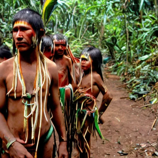 Prompt: photo of a yanomami indigenous