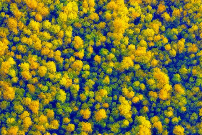 Image similar to forest of blue spaghetti under a yellow sky