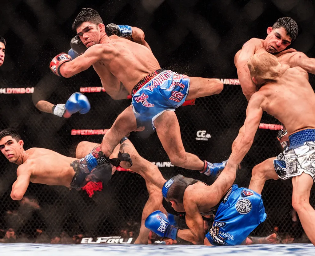 Image similar to chito vera knocks out dominick cruz via headkick, by annie leibovitz and steve mccurry, natural light, detailed face, canon eos c 3 0 0, ƒ 1. 8, 3 5 mm, 8 k, medium - format print